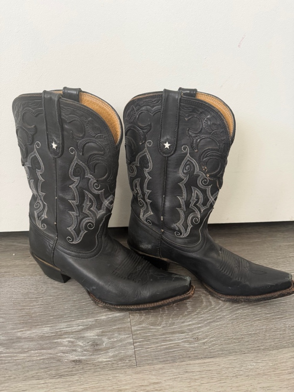 vintage Tony Lama black cowboy boots